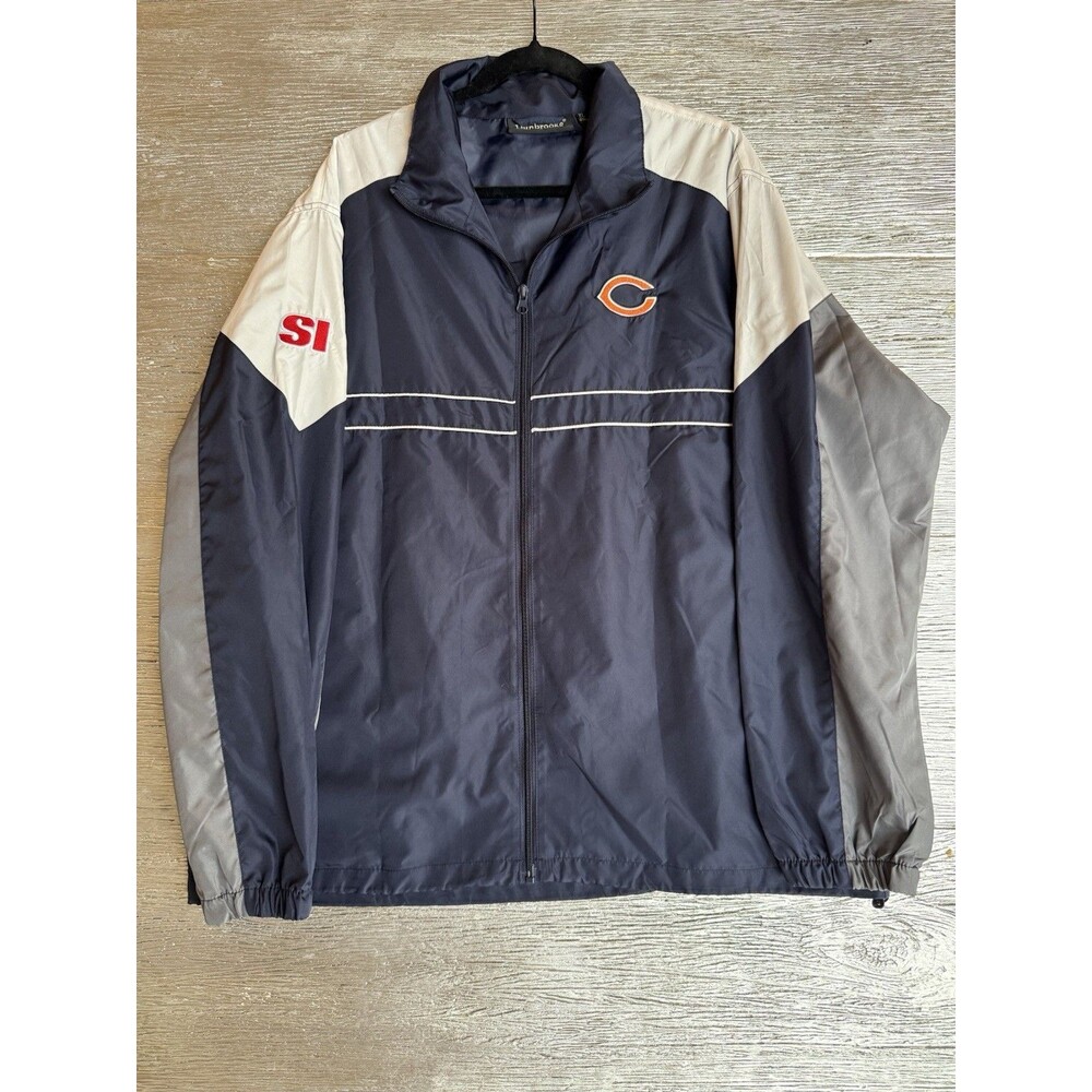 Y2K Chicago Bears NFL Team Apparel Reebok SI Zip Windbreaker Jacket Men's XL